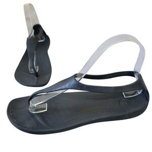 Crocs Serena Sexi Flip Women Black Thong Sandal Flat Size 6 11354